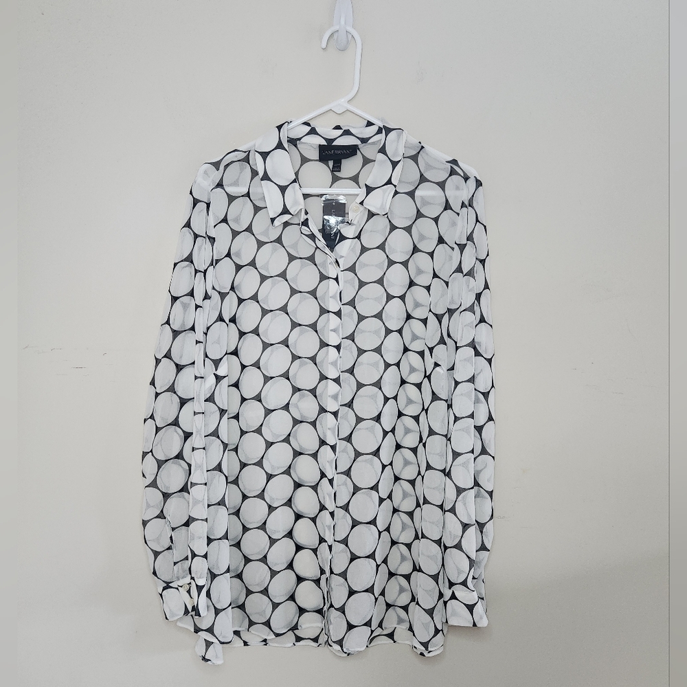 Women's Lane Bryant Sheer Button Down Shirt Sz 22/24 NWT